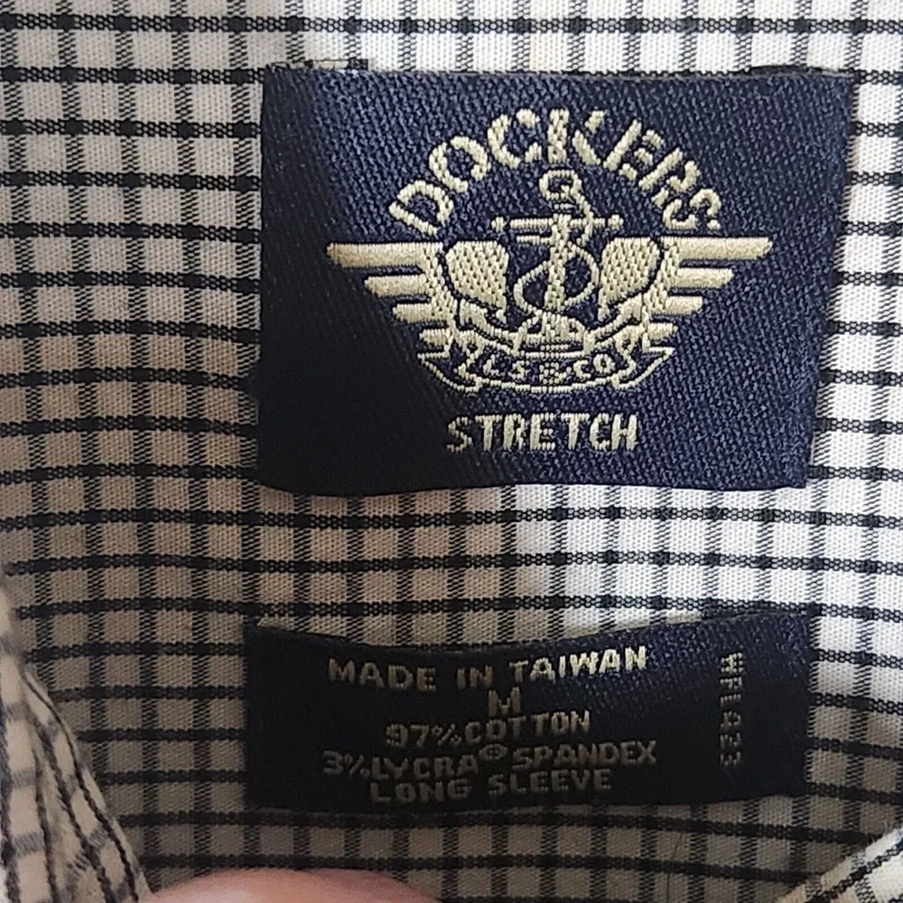 Dockers Mens Stretch‎ Checkered Long Sleeve Button Up Shirt Size Medium